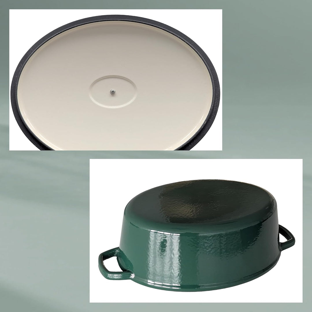 kela Bräter Gusseisen oval 9,3 Liter, Dutch Oven CALIDO, Induktion Gussbräter mit Deckel, Gusseisen