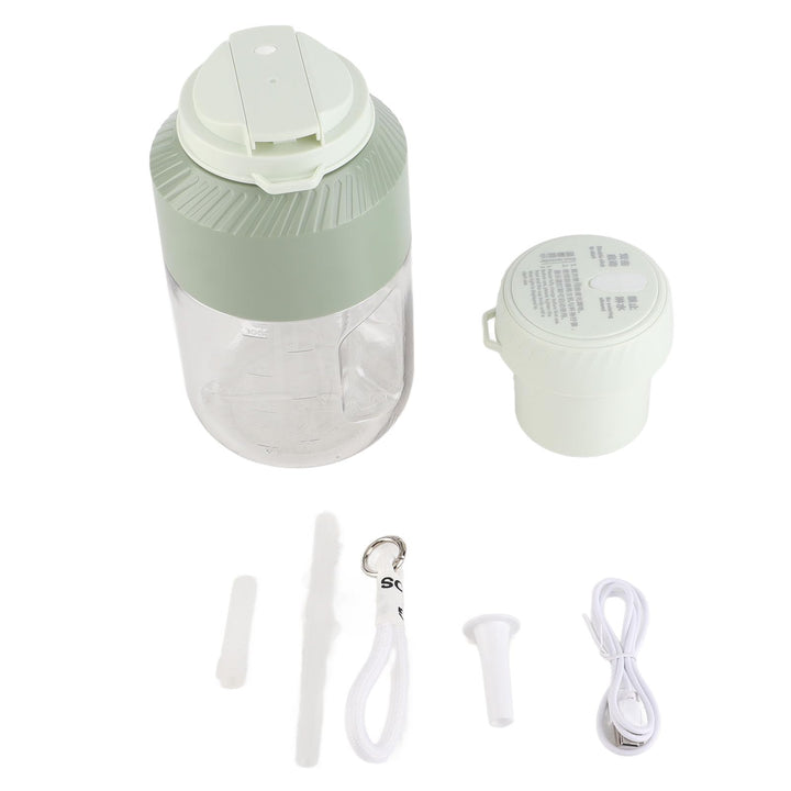 Tragbarer Mixer 1 L, Doppeldeckel Smoothie Maker mit 10 Klingen, USB Wiederaufladbar Kabelloser Blen