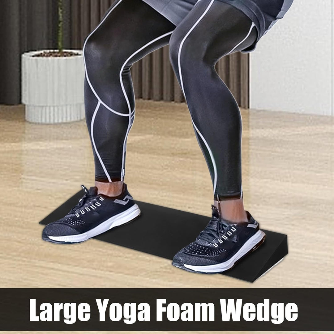 Squat Wedge Block, Slant Board Squats, Heel Elevated Squat Wedge, Weightlifting Slanting Panel, (Bla