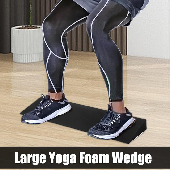 Squat Wedge Block, Slant Board Squats, Heel Elevated Squat Wedge, Weightlifting Slanting Panel, (Bla