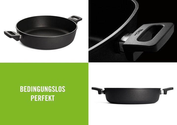 Woll Nowo Titanium Kasserolle, Ø 32 cm, 8 cm hoch, 5.5 Liter, mit 2 Seitengriffen - Geeignet für Cer