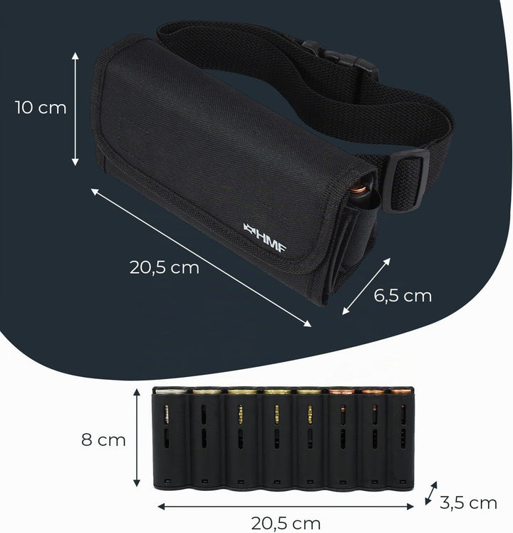 HMF 48810-02 Kellnertasche, Kellnerbörse inkl. Euro-Geldwechsler, Tragegurt, 20,5 cm x 6,5 cm x 10,0