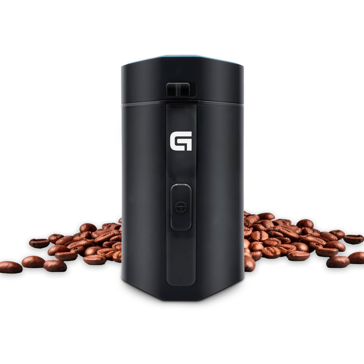 Grunkel Elektrische Kaffeemühle mit Druckknopf und transparentem Visier - MO-150R - Kapazität 50 g,