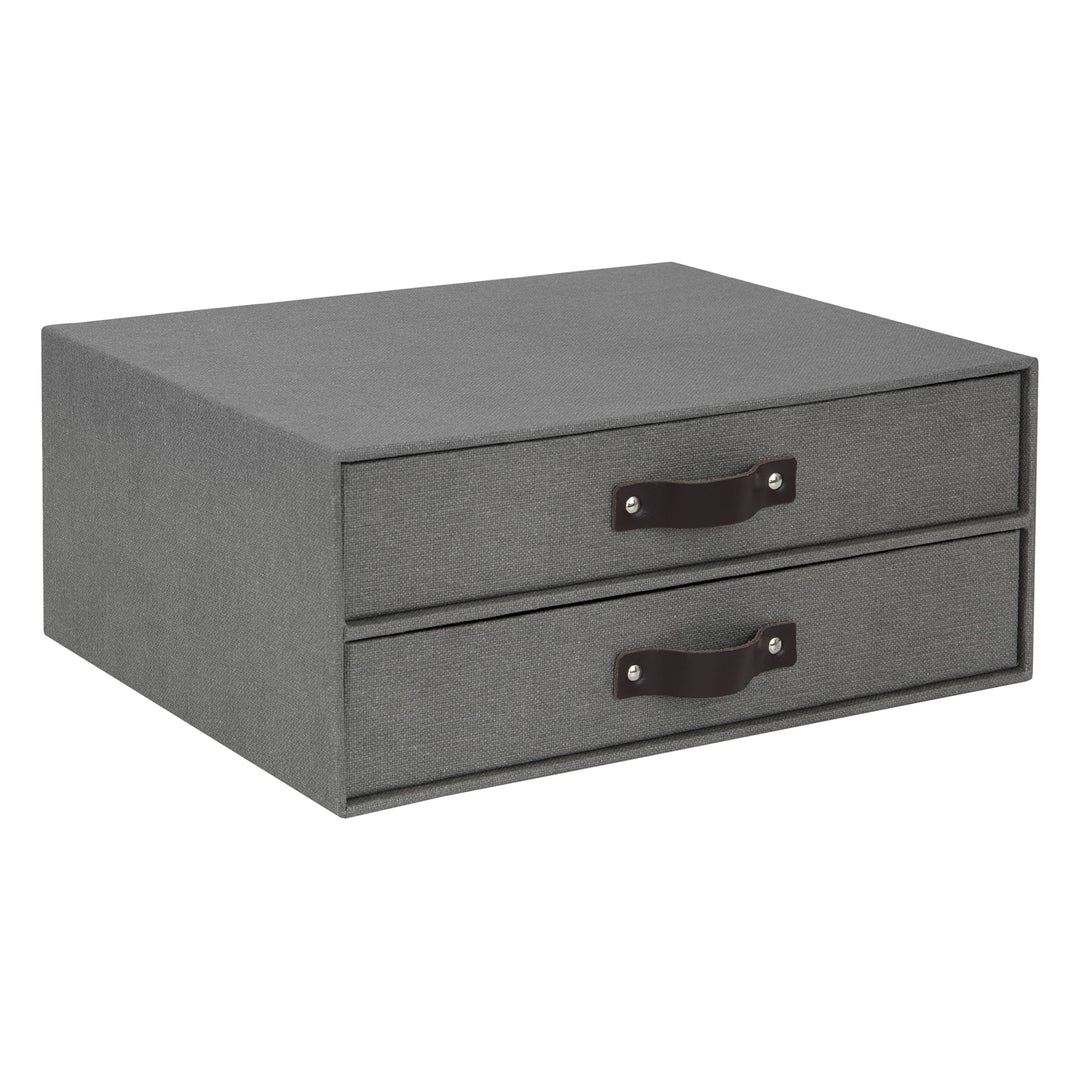 Bigso Box of Sweden Mini-Kommode für Dokumente und Büromaterial – Schreibtisch-Organizer mit 2 Schub