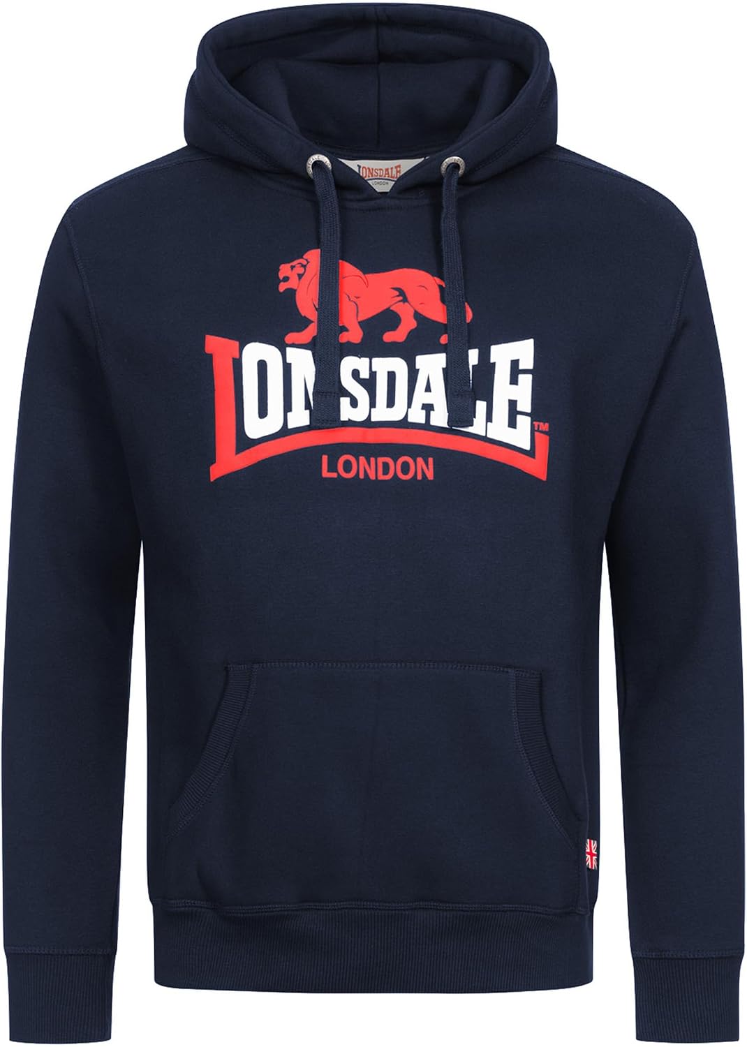 Lonsdale London Thurning Männer Kapuzenpullover Bordeaux Basics, Casual Wear, Streetwear S Navy/Red/