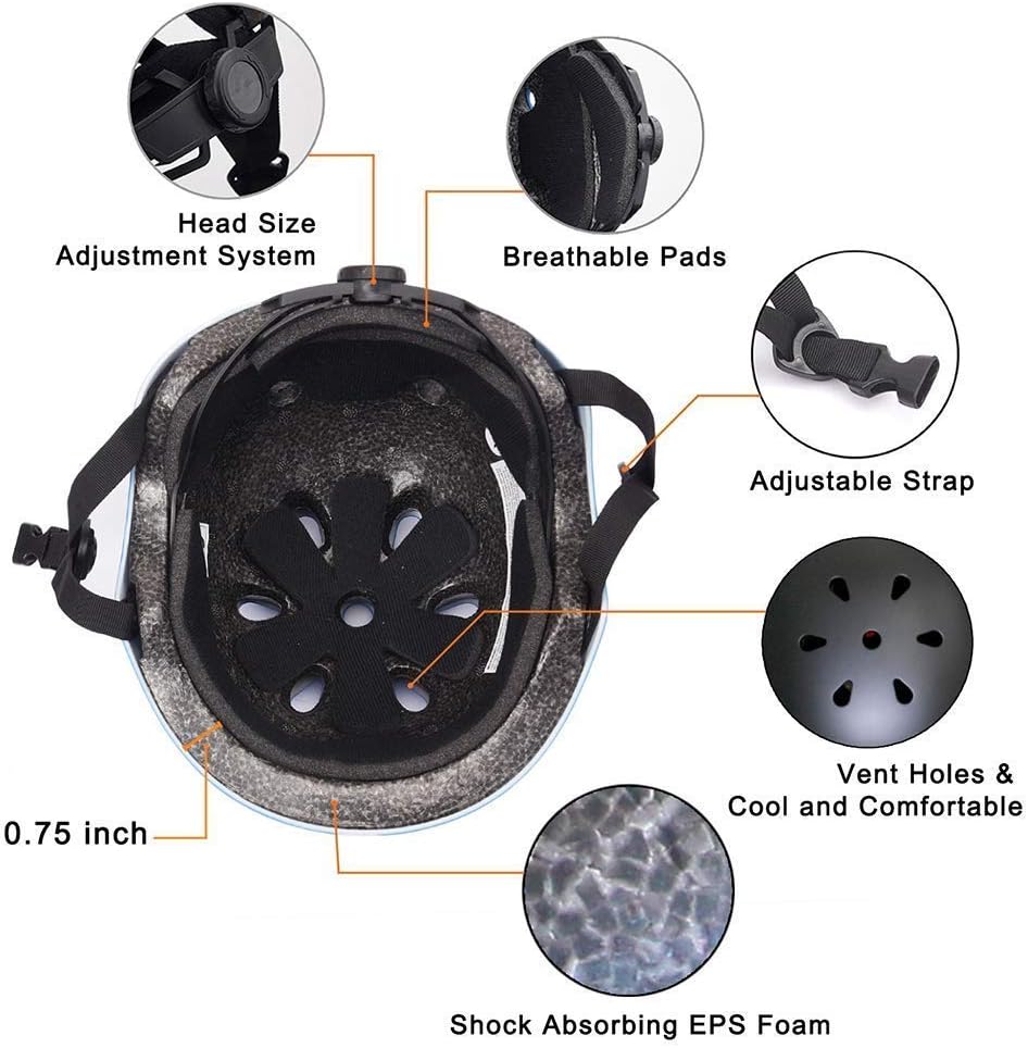 BURSUN Kinder Fahrradhelm Kinderhelm Skaterhelm für Alter 2-16 Jahre Jungen Mädchen, Kinderhelm für