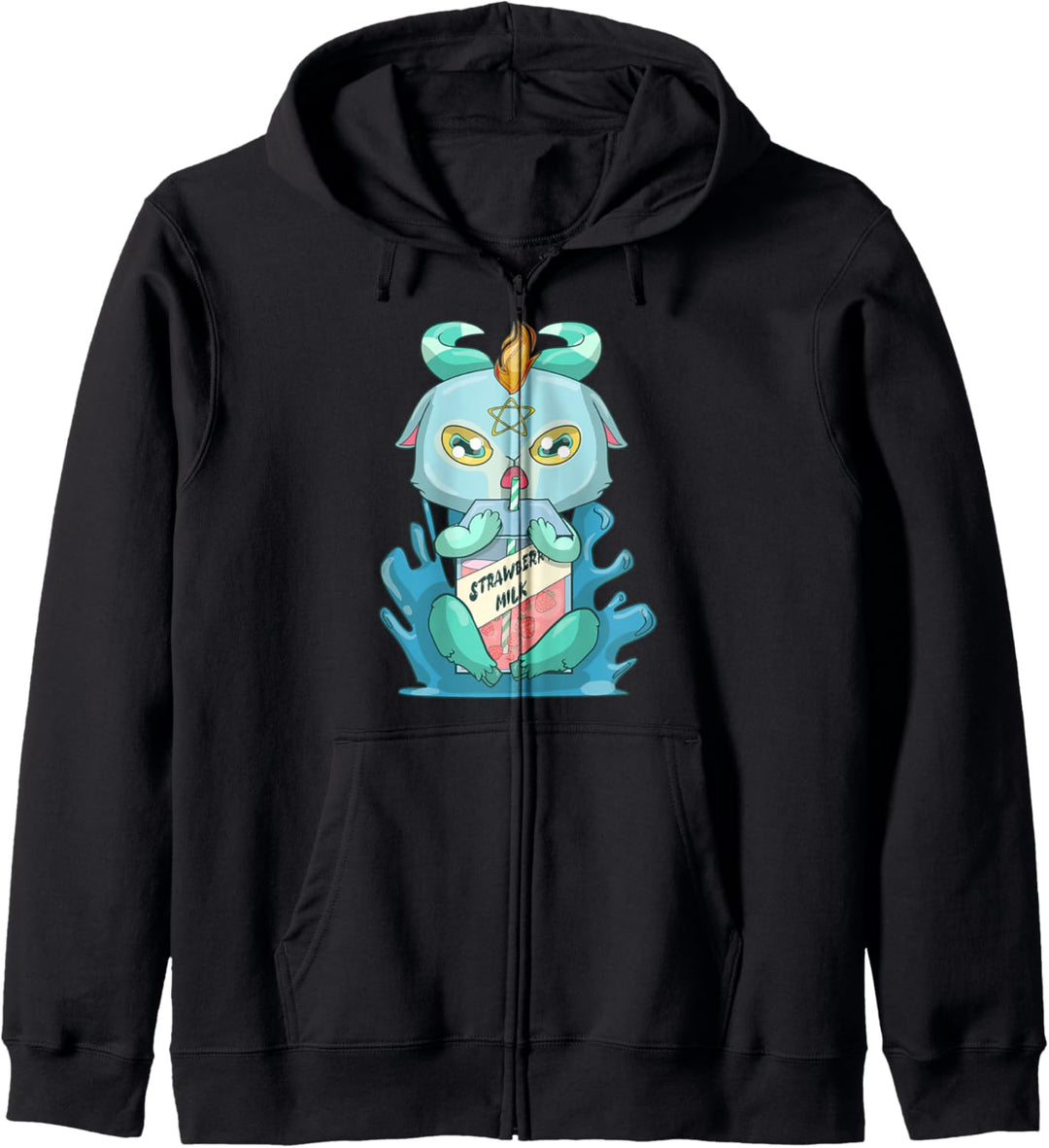 Pastel Goth Baphomet, Baby Baphomet Strawberry Milk Kapuzenjacke