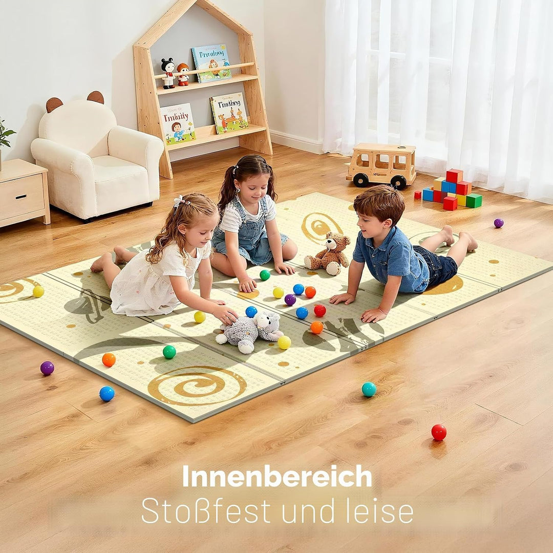 Krabbelmatte 180x120cm – Baby Spielmatte doppelseitig, Krabbeldecke aus XPE 1cm, faltbar, wasserdich