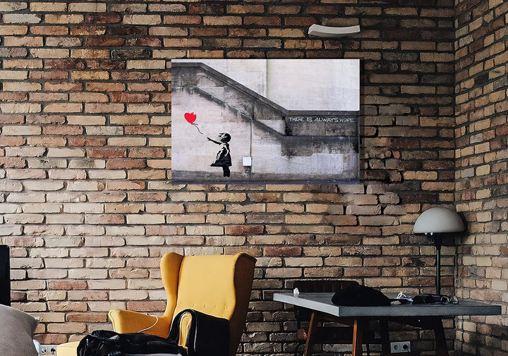 Leinwanddruck, Motiv "There is Always Hope by Banksy", inspirierendes Zitat, Wandkunst, Bilder, Heim
