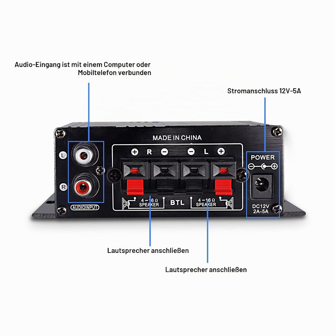 12V HiFi Stereo Audio Verstärker für Auto 2 Kanal HiFi Bass Audio Subwoofer Verstärker für Autos CD