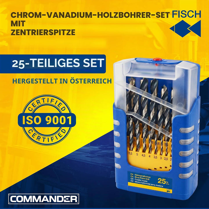 FISCH Set 25-tlg. - Standard Ausführung Ø 1-13 mm in formschöner und exquisiter Kunststoffkassette.