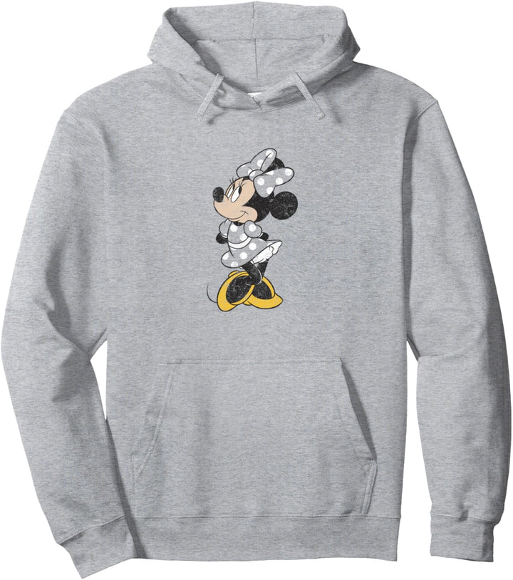 Disney Minnie Mouse Standing Outfit Color Fill Distressed Pullover Hoodie