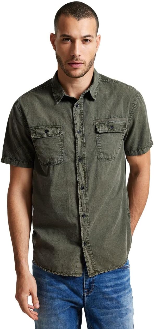 Street One MEN Herren Hemd in Washedoptik L Mud Green, L Mud Green