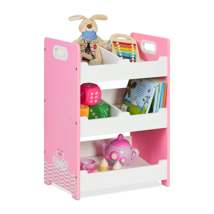 Relaxdays Kinderregal, HBT: 60 x 42,5 x 30 cm, 5 Fächer, MDF, Aufbewahrungsregal Kinderzimmer, Spiel