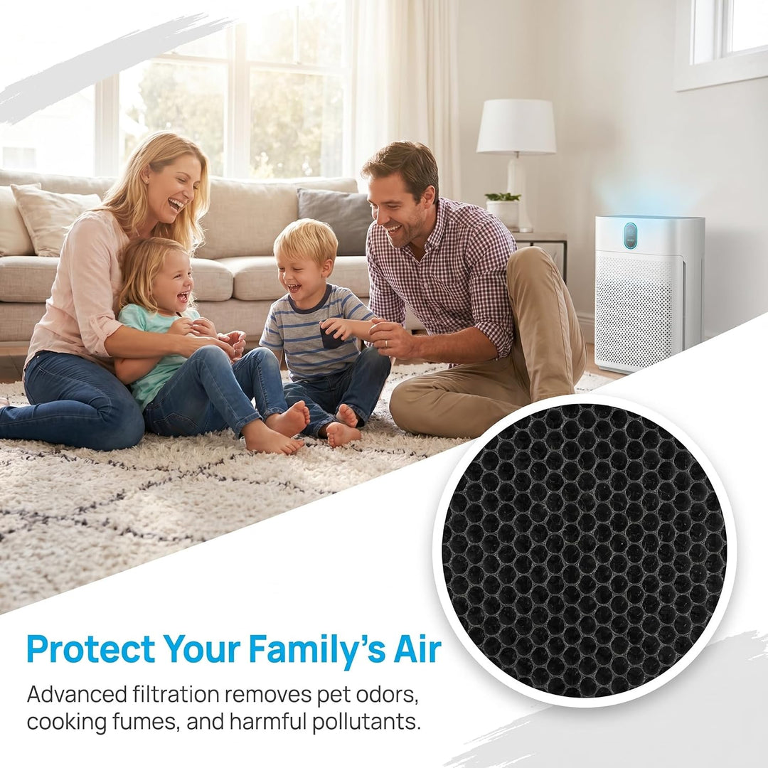 HY4866 Ersatzfilter 2 Stück H13 HEPA Kompatibel mit MORENTO | 3-in-1 Filter mit Aktivkohle und 4 Vor