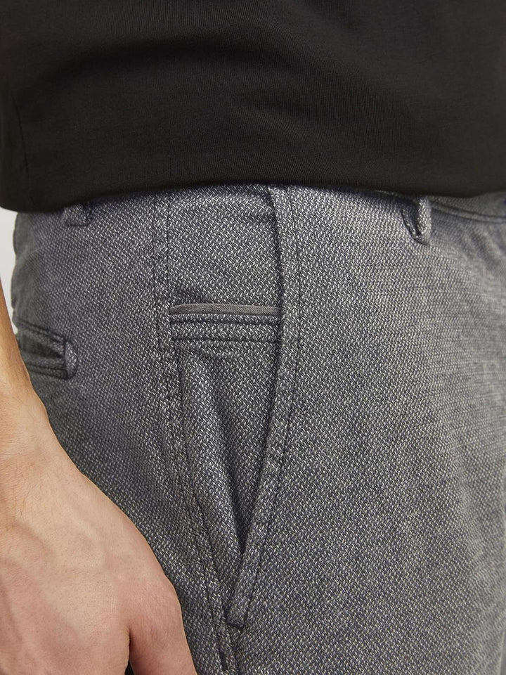 JACK & JONES Male Chino Hose Slim Fit Chino Hose 34W / 32L Drizzle, 34W / 32L Drizzle