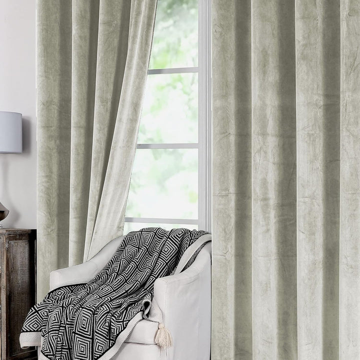 Cleanlevel EST 2016 2 Stück Samtvorhang mit Ösen 140cm x 245cm Samt Vorhang Blickdicht Thermo Gardin