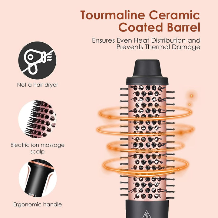 Thermal Brush, 3 IN 1 Lockenbürste Wärmebürste, 38 mm Volumen Haar Kamm, Verwendet als Kamm, Glättei
