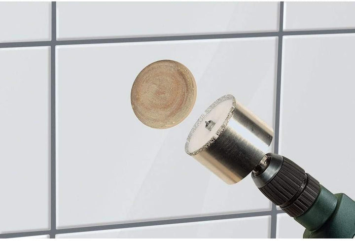 wolfcraft Ceramic Diamant-Lochsäge 5940000 – Bohrkrone inkl. Zentrierbohrer für den Akkuschrauber –