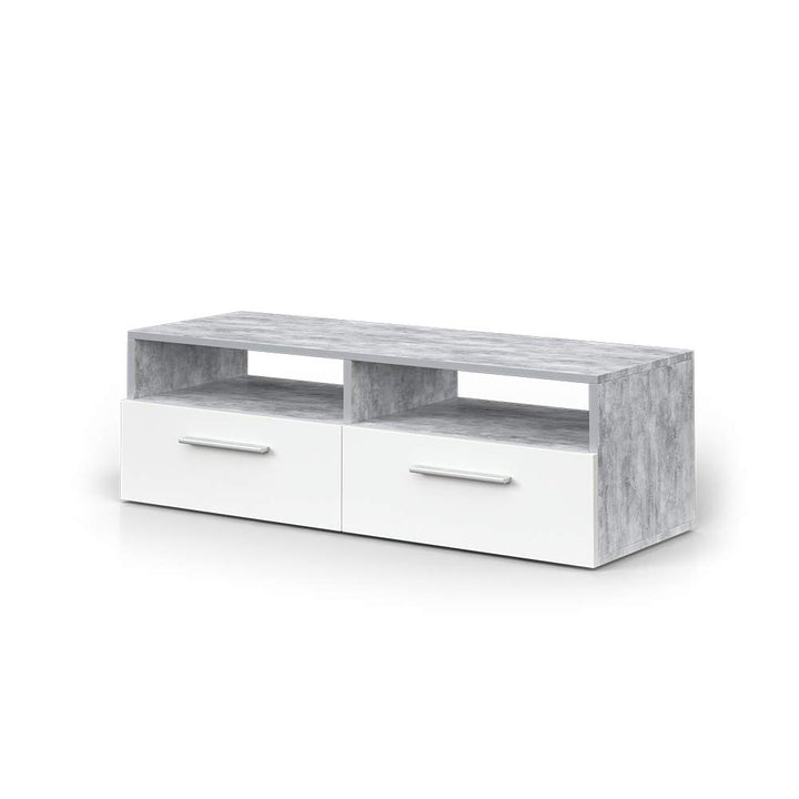 Vicco Lowboard Diego, Weiss/Beton, 95 x 38 cm Weiss 95 cm, Weiss 95 cm