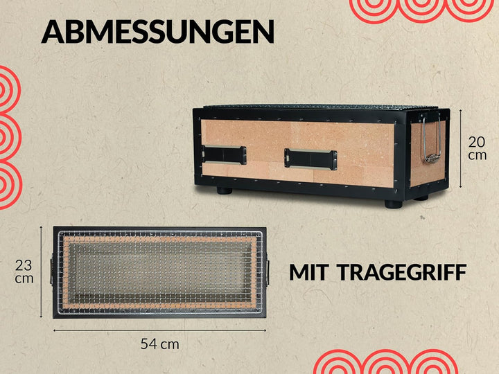 Konro Grill – traditioneller japanischer Holzkohlegrill aus natürlichem Diatomit Sedimentgestein – i