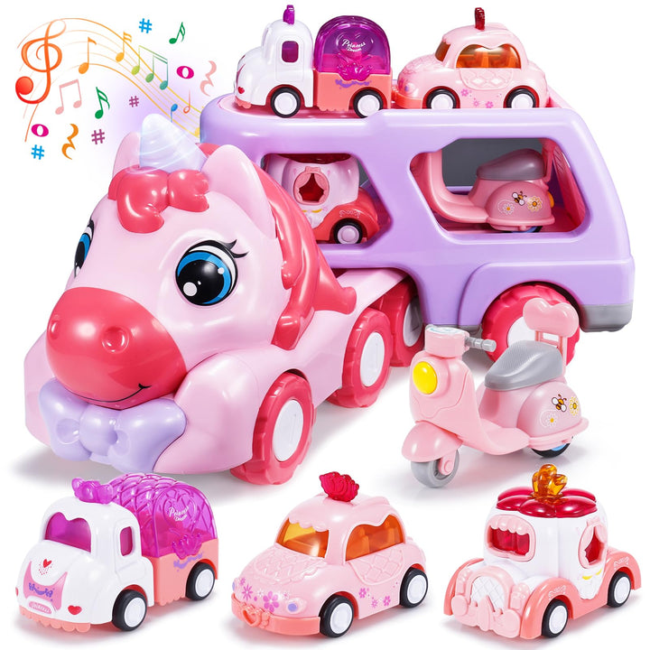 Spielzeug ab 1 2 3 4 5 6 Jahre Mädchen, LKW Spielzeug Geschenk Mädchen 1-6 Jahre Einhorn Geschenke f