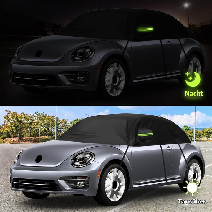 Autoabdeckung Wasserdicht Ersatz für VW Beetle 1998-2019, Sonnenfest Hälfte Autoabdeckung, Halbgarag