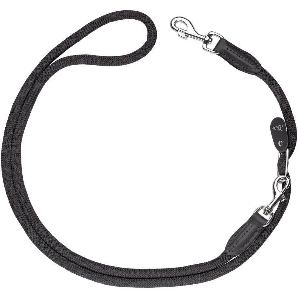 HUNTER FREESTYLE Vario-Leine für Hunde, robust, wetterfest, 1,0 x 260 cm, schwarz schwarz 1,0 x 260