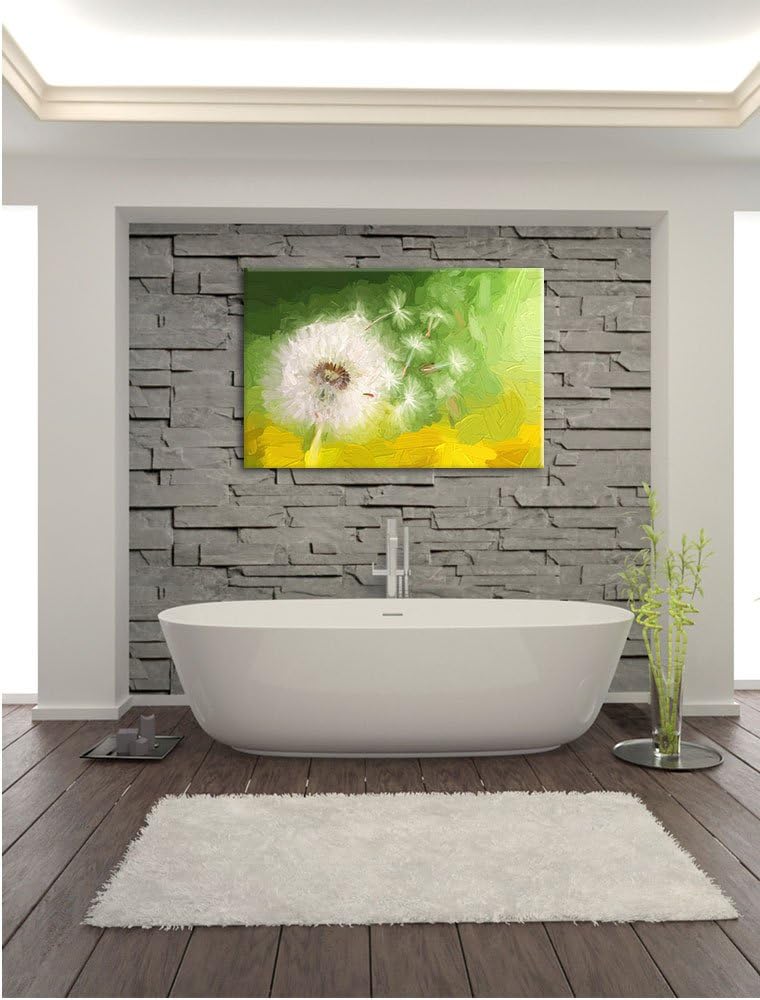 Pixxprint Löwenzahn Samen Kunst als Leinwandbild/Grösse: 100x70 cm/Wandbild/Kunstdruck/fertig bespan