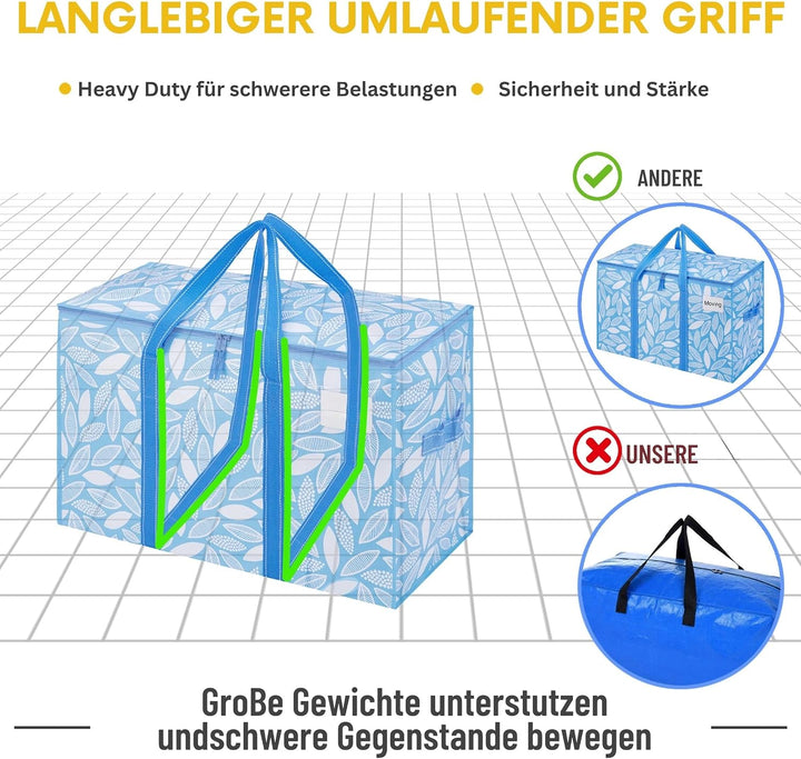 VENO 102 Liter Grosse Aufbewahrungstasche, Aufbewahrungsbox, Starke Griffe Umzugstaschen mit Reissve