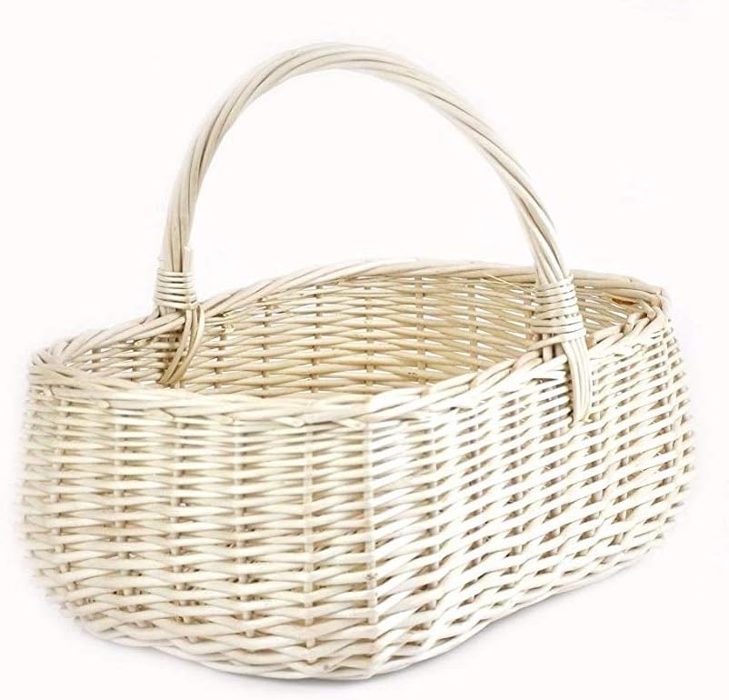 MyBer® Korb Weidenkorb Einkaufskorb Picknickkorb 33/23/13cm (27cm mit Henkel). Stabiler Tragekorb au