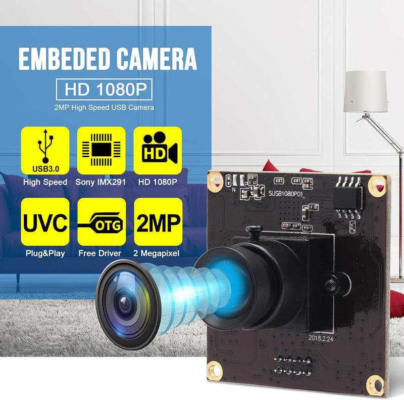 ELP No Distortion Kamera USB3.0 Compatible with Sensor Sony IMX291 50fps 1080P Webcam SUSB1080P01-LC