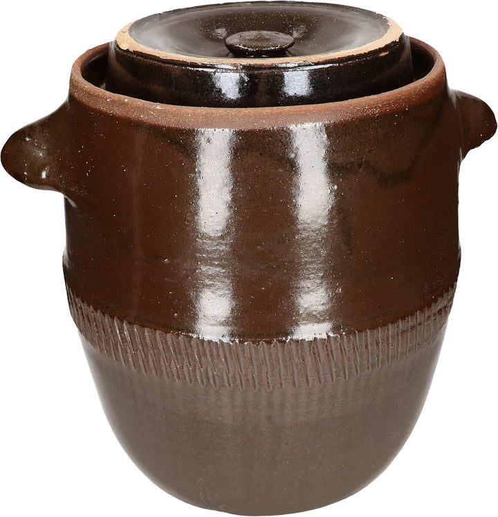 KOTARBAU® Keramik Gärtopf 30L Gurkentopf mit Deckel Steinzeug Sauerkrauttopf Keramiktopf Steinguttop