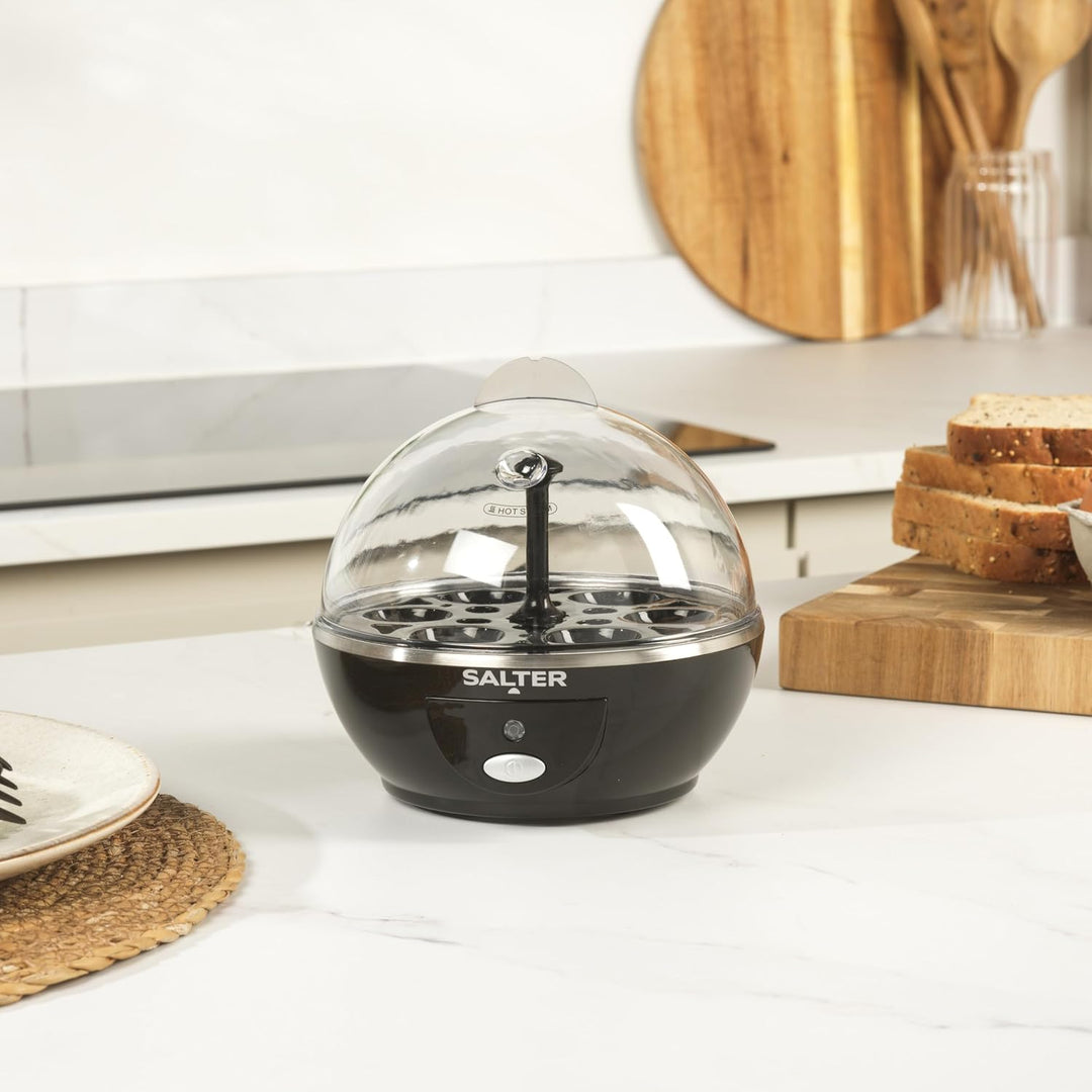 Salter Elektrischer Eierkocher – 6 Eier Kapazität, ideal für weiche, harte & pochierte Eier, inkl. M
