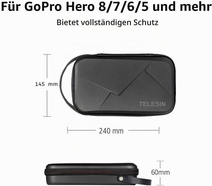 TELESIN Tragetasche Tragbare Aufbewahrungstasche für GoPro Hero 13 12 11 10 9 8 7 6 Max, DJI Osmo Ac