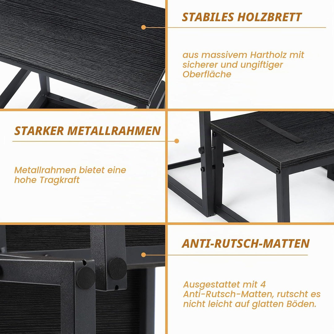 LIANTRAL 2-Stufen Tritthocker für Erwachsene und Kinder, Stabiler Metallrahmen Holzbrett Step Hocker