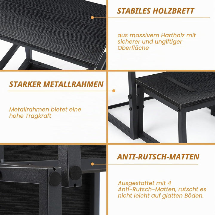 LIANTRAL 2-Stufen Tritthocker für Erwachsene und Kinder, Stabiler Metallrahmen Holzbrett Step Hocker