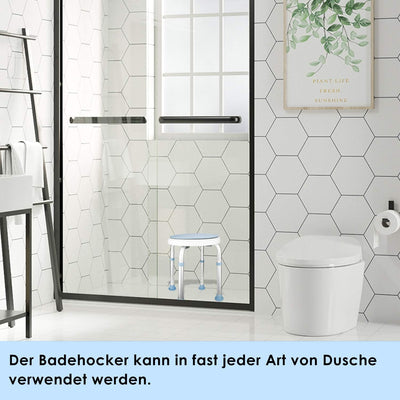 Lospitch Duschhocker Duschstuhl 360°Drehbarer Duschhilfe Anti-Rutsch Badehocker Höhenverstellbar Dus