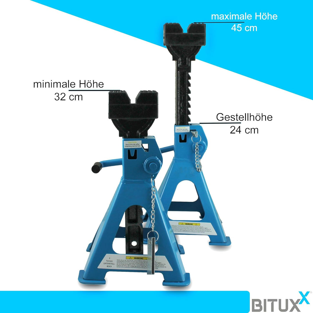 BITUXX® 4 x Unterstellböcke Auto PKW Abstellbock Stützbock Unterstellbock Wagenheber Stützen 3000 kg