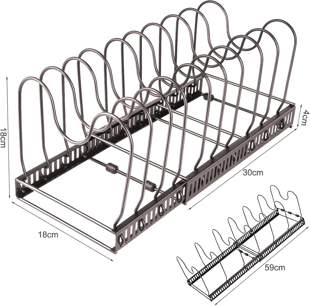 homewell Topfdeckelhalter, Abtropfgestell aus Metall für Töpfe, Pfannen und Deckel aus schwerem Meta