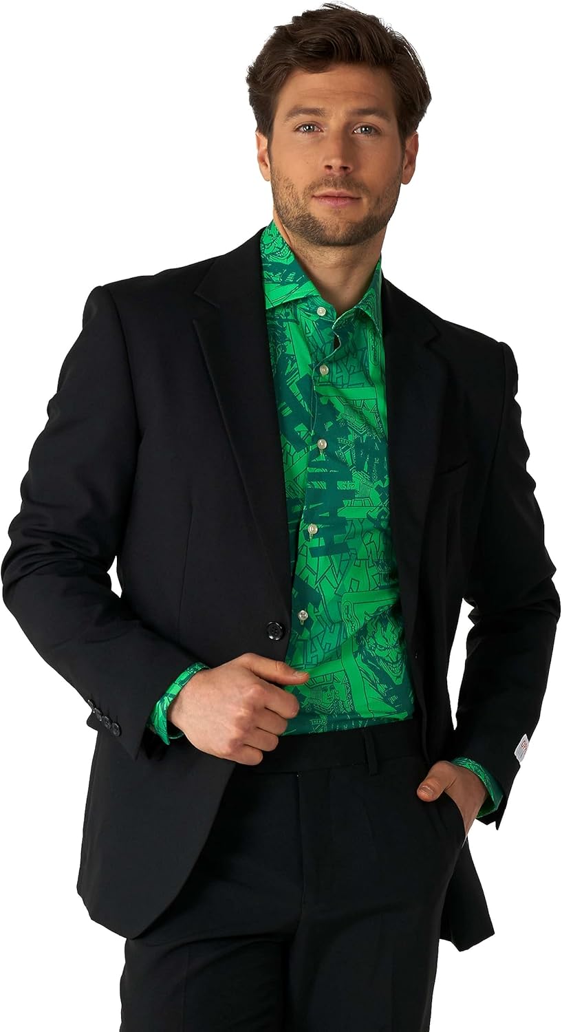 OppoSuits Herrenhemd – Hemd mit Knöpfen – schmale Passform – lange Ärmel S Shirt Ls The Joker, S Shi