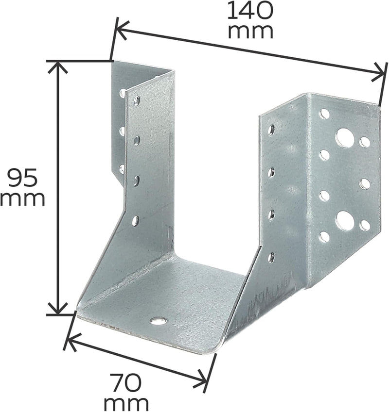Alberts 847968 Balkenschuh | Typ A | sendzimirverzinkt | 70 x 95 mm | 25er Set 70 x 95 mm (25 Stk.),