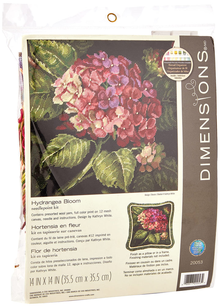 DIMENSIONS Zählmusterpackung mit Zählmuster, verschieden, 35 x 35 x 0.1 cm Hortensie Bloom, Hortensi