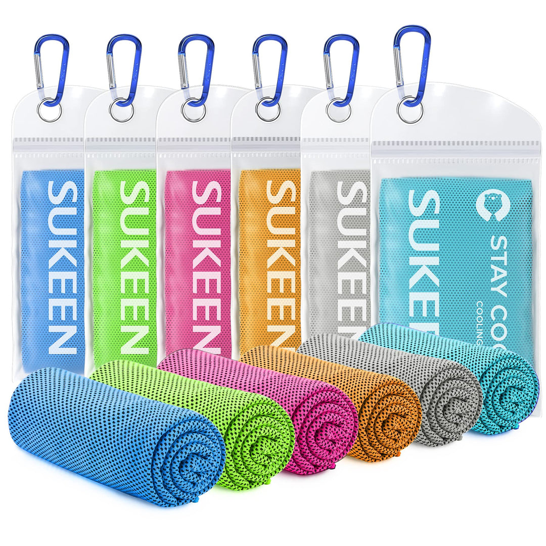 Sukeen Kühlendes Handtuch, 6er Set Kühlhandtuch Cool Towel, Gym Handtuch, Eishandtuch Kühltuch Hals,
