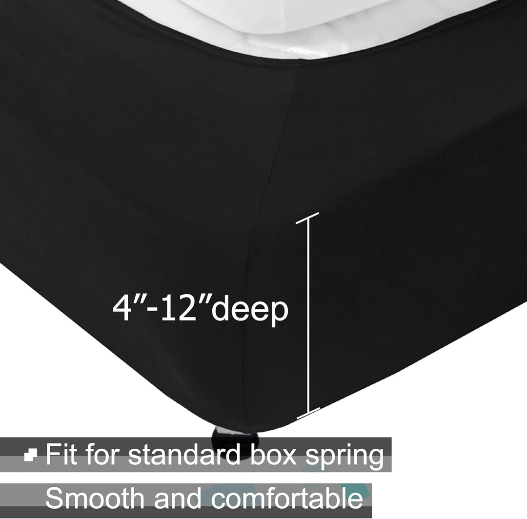 Boxspring-Bezug, Queen-Size-Grösse, Jersey-Strick und dehnbar, 4 Seiten, Bettrock für Hotel und Zuha