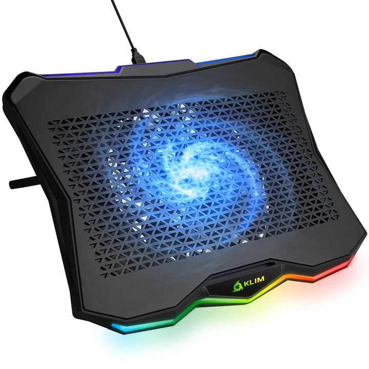 KLIM Rainbow + Laptop-Kühler mit RGB-Beleuchtung + 11" - 17" + Spiele-Laptop-Kühler für den Schreibt