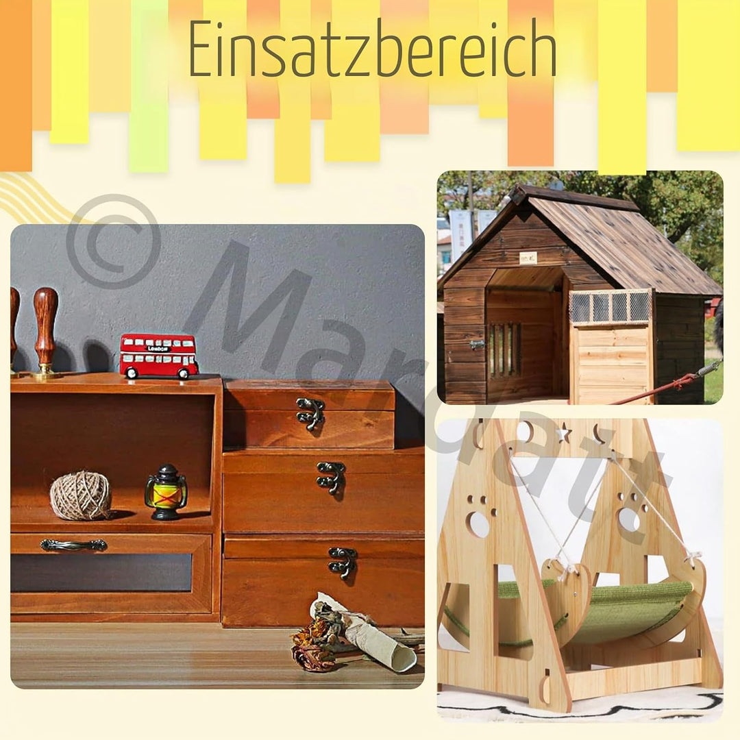 Wooden Screws, 1600 Stück 1x6 mm, 1x8 mm, 1x10 mm Sortiment kleiner Nägel, kleine Holznägel, Kleinte