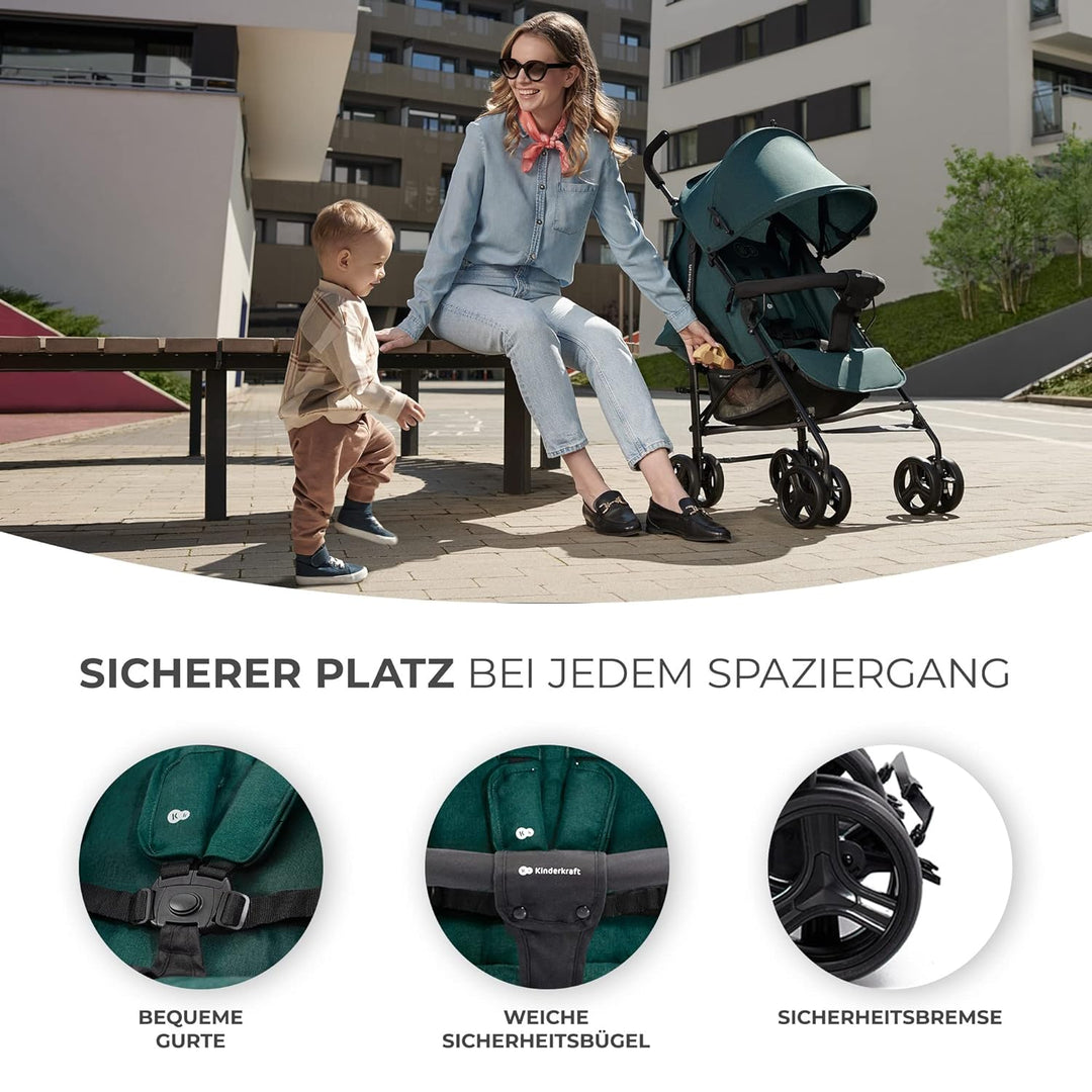 Kinderkraft TIK Kinderwagen, Liegebuggy, Sportwagen, Leicht - 6,5kg, Drehbare Vorderräder, Verstellb