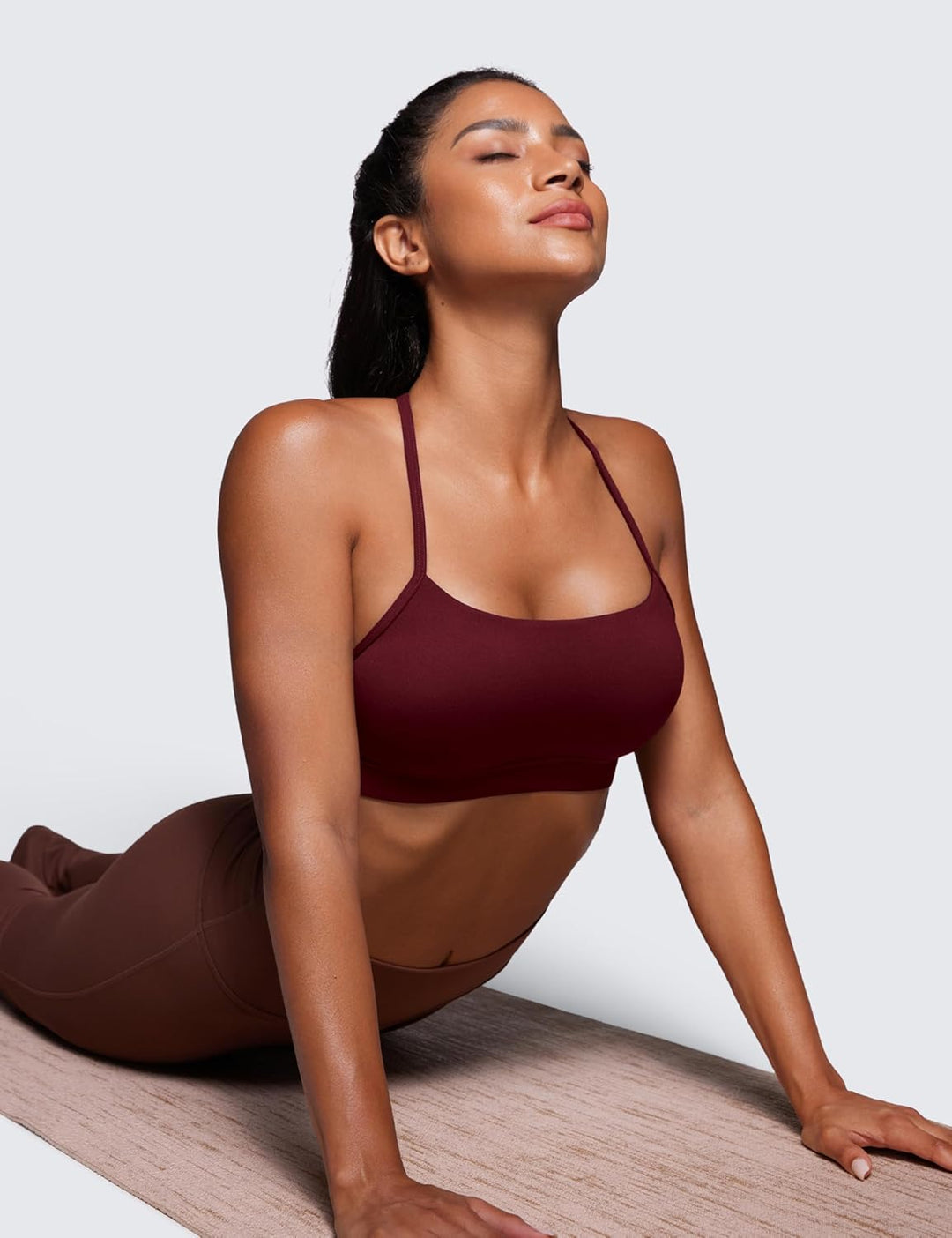 CRZ YOGA Damen Butterluxe Racerback Sport BH Gepolstert Ohne Bügel Y-Rücken Yoga Bra Sommer Atmungsa