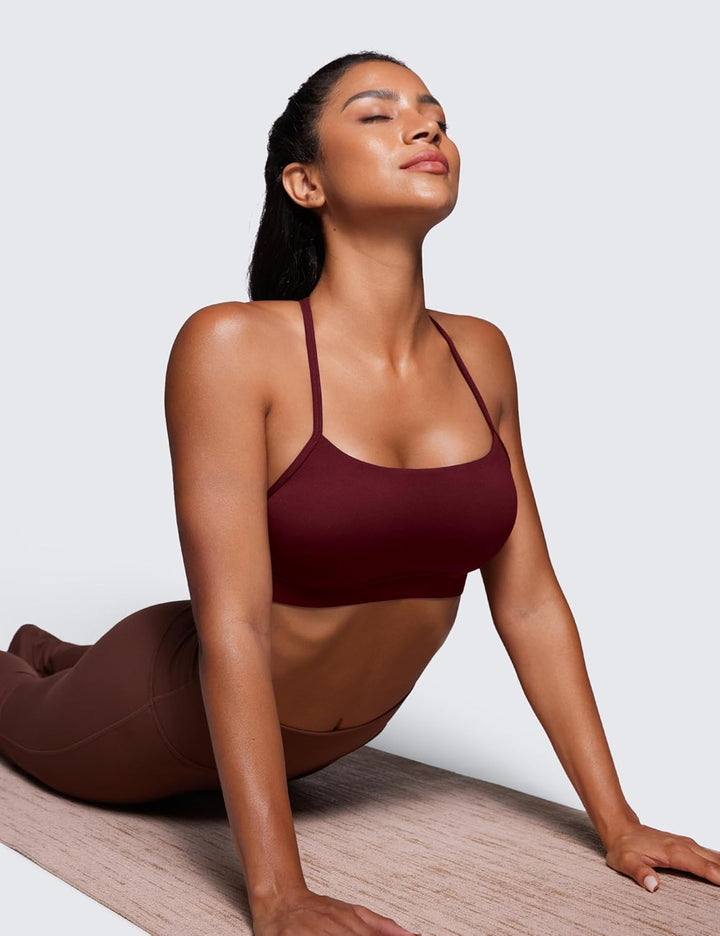 CRZ YOGA Damen Butterluxe Racerback Sport BH Gepolstert Ohne Bügel Y-Rücken Yoga Bra Sommer Atmungsa